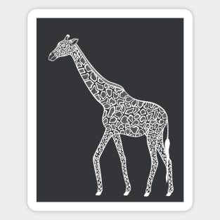 Nubian Giraffe Ink Art - cool animal design - dark colors Magnet